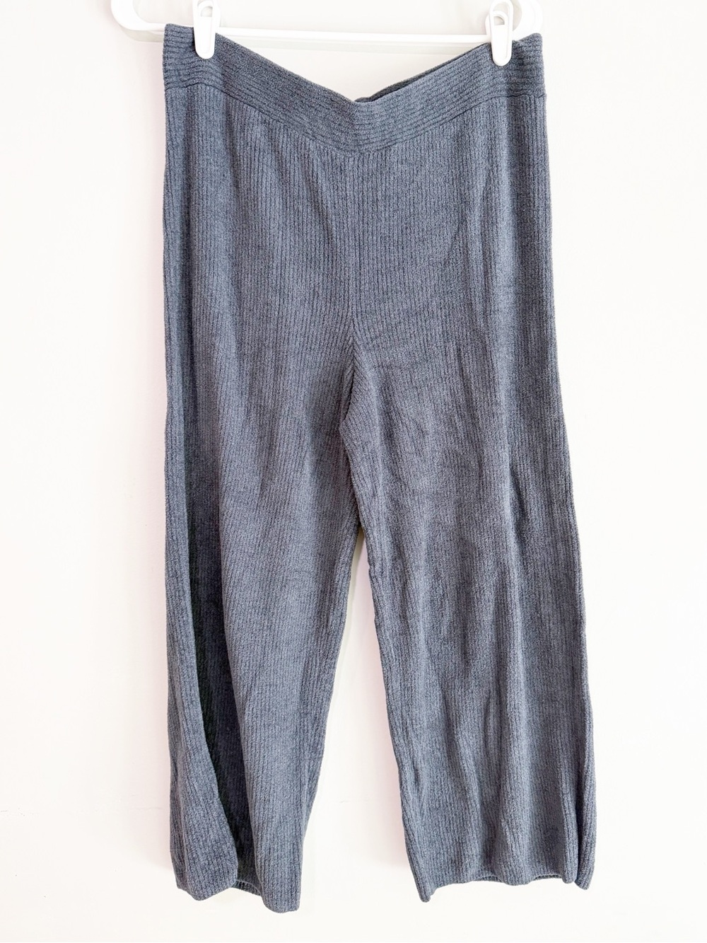 Barefoot dreams cozychic lite gray wide leg pants size large petite